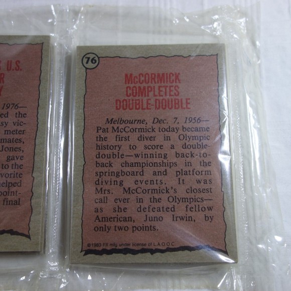 1983 Finder Image GREATEST OLYMPIANS Rack Pack Trading Cards Cathy Ferguson NIP - Picture 10 of 10